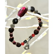 506 Bracelet LOVE sur elastique grenat